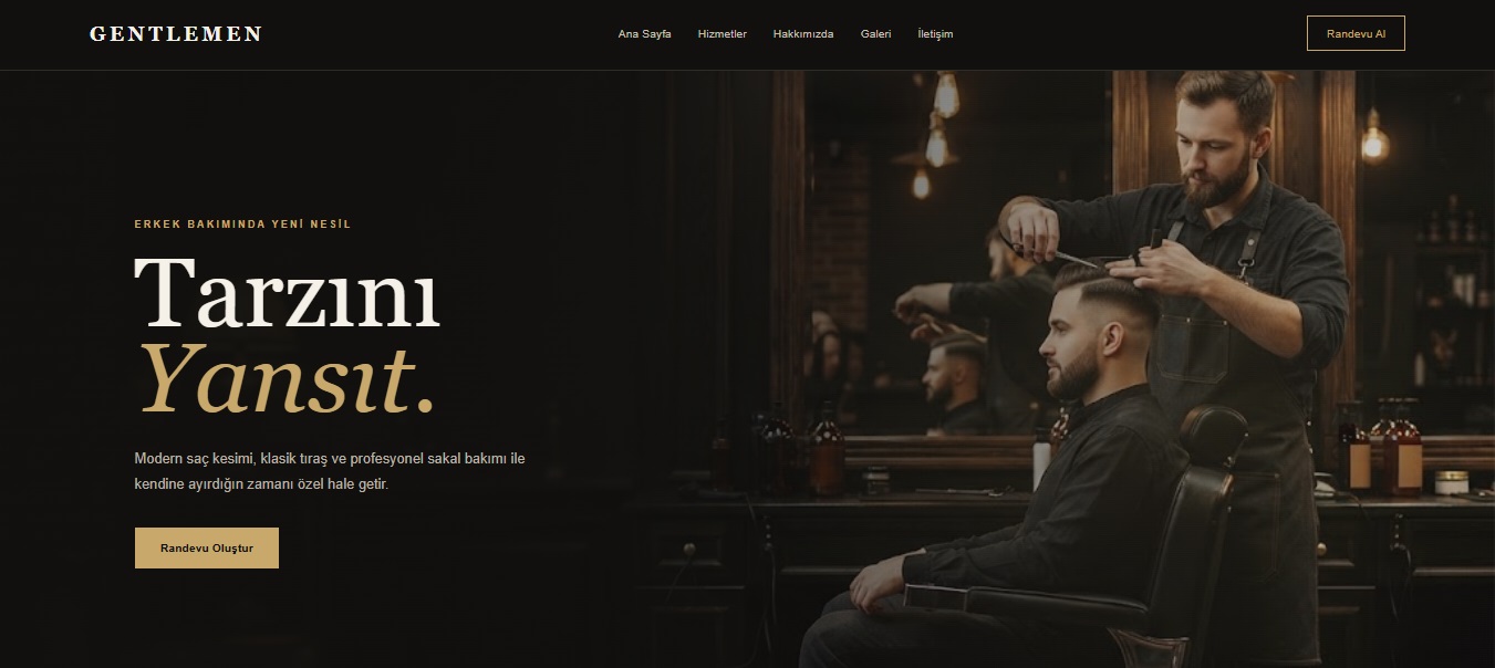 Gentlemen Barber web sitesi