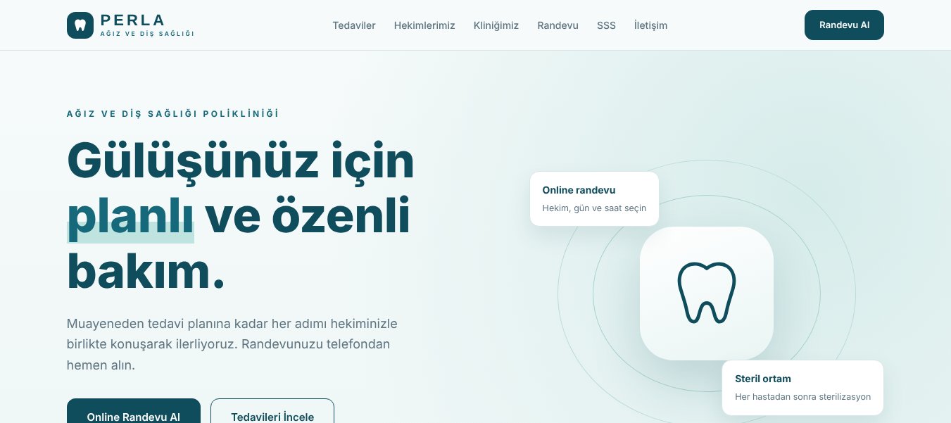 Perla ağız ve diş sağlığı web sitesi